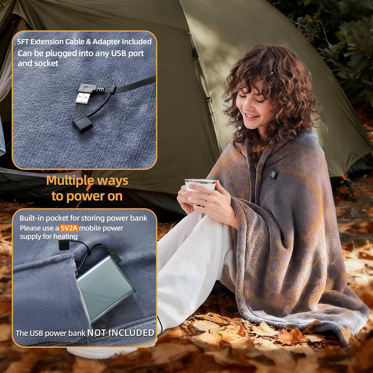 CozyWrap™ Portable Heated Blanket TM